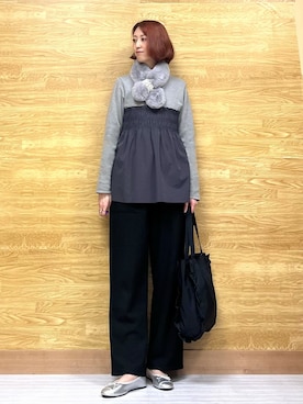 「アイテム（チュニック）」を使った、もすさん（レディース・170cm）の冬コーディネート