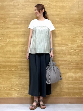 「アイテム（トートバッグ）」を使った、もすさん（レディース・170cm）の夏コーディネート