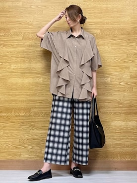 「アイテム（チュニック）」を使った、もすさん（レディース・170cm）の秋コーディネート