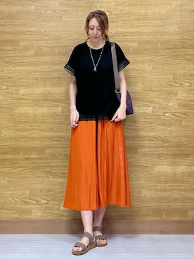 「アイテム（Tシャツ/カットソー）」を使った、もすさん（レディース・170cm）の夏コーディネート
