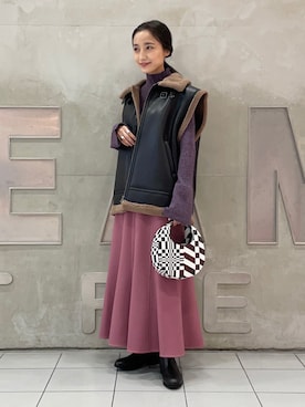 「Ray BEAMS（レイビームス）のRay BEAMS / メランジ リブタートルネック ニット（ニット/セーター）」を使った、IGARAMUさん（レディース・162cm）の秋コーディネート