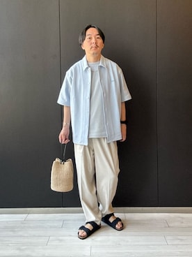 「LACOSTE（ラコステ）のアイテム（Tシャツ/カットソー）」を使った、Ohnariさん（メンズ・170cm）の夏コーディネート