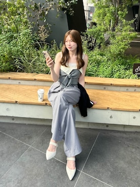 「アイテム（オールインワン・サロペット、グレー系）」を使った、Itsuさん（レディース・163cm）の秋コーディネート