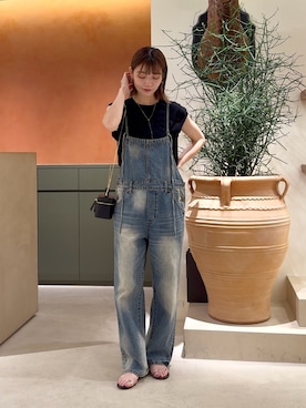 「アイテム（つなぎ/オールインワン）」を使った、あおさや。さん（骨格ウェーブ・レディース・160cm）の夏コーディネート