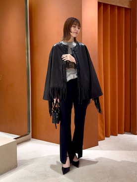 「Whim Gazette（ウィムガゼット）のフォトノースリーブTシャツ（Tシャツ/カットソー、グレー系）」を使った、あおさや。さん（レディース・160cm）の夏コーディネート