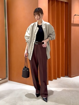 「アイテム（MA-1）」を使った、あおさや。さん（レディース・160cm）の秋コーディネート