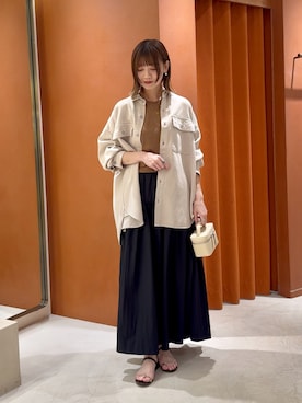 「Whim Gazette（ウィムガゼット）のアイテム（トップス）」を使った、あおさや。さん（レディース・160cm）の夏コーディネート