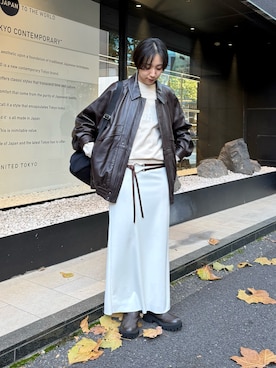 「アイテム（バックパック/リュック）」を使った、AZUMIさん（レディース・160cm）の秋コーディネート