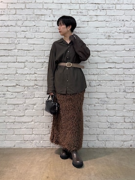 「Whim Gazette（ウィムガゼット）の【Hoaw.】ドロップピアス（ピアス（両耳用））」を使った、AZUMIさん（レディース・160cm）の夏コーディネート