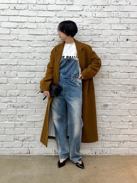 「アイテム（つなぎ/オールインワン）」を使った、AZUMIさん（レディース・160cm）の冬コーディネート