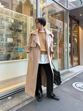 「アイテム（ボストンバッグ）」を使った、AZUMIさん（レディース・160cm）の秋コーディネート