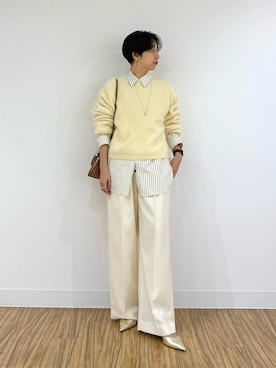 「ホワイトパンツ」｜AZUMIさん（レディース・160cm）の秋コーディネート