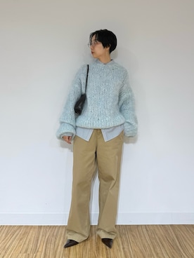 「アイテム（チノパンツ）」を使った、AZUMIさん（レディース・160cm）の秋コーディネート