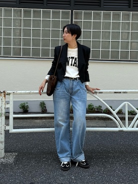 「アイテム（テーラードジャケット）」を使った、AZUMIさん（レディース・160cm）の夏コーディネート
