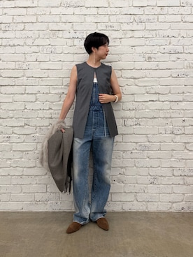 「アイテム（オールインワン・サロペット）」を使った、AZUMIさん（レディース・160cm）の夏コーディネート