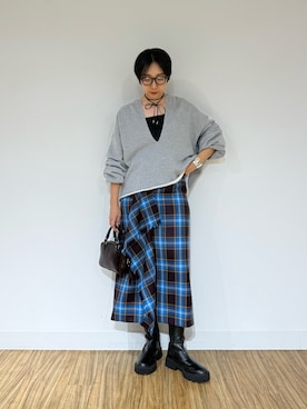 「アイテム（スウェット）」を使った、AZUMIさん（レディース・160cm）の秋コーディネート