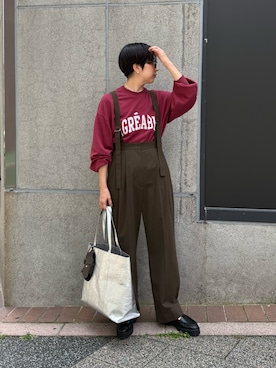 「アイテム（スウェット）」を使った、AZUMIさん（レディース・160cm）の夏コーディネート
