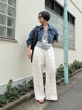 「アイテム（ジャケット/アウター）」を使った、AZUMIさん（レディース・160cm）の春コーディネート