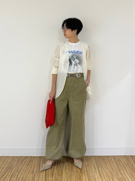 「Drawing Numbers（ドローイング ナンバーズ）のアイテム」を使った、AZUMIさん（レディース・160cm）の夏コーディネート