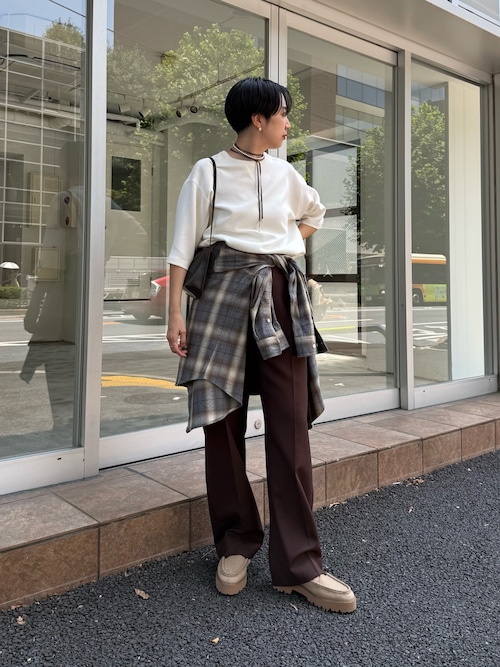 Whim Gazette Vガゼットハーフスリーブプルオーバー 白 Whim Gazette(ウィム ガゼット)｜Vガゼットハーフスリーブプルオーバー
