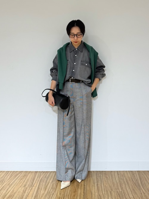 ウィムガゼット プリントロゴ裏毛プルオーバー グリーン Whim Gazette