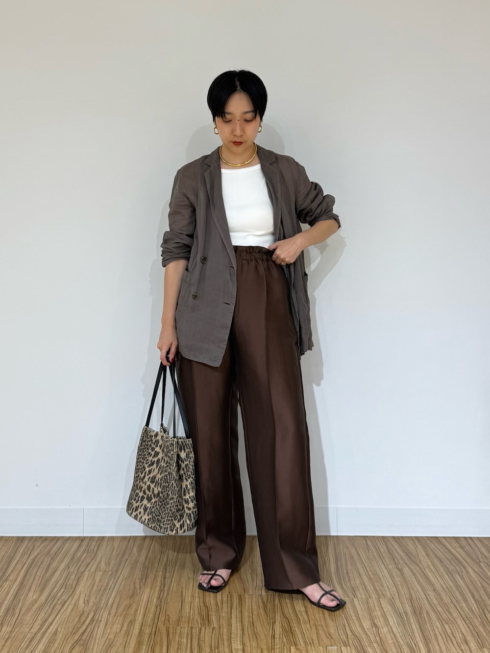 完売！　ウィムガゼット　ヒョウ柄　NOVIA 別注Straw LEO TOTE NOVIA】別注Straw LEO TOTE | Whim Gazette(ウィム ガゼット