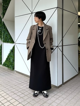 「アイテム（ワンピース/ドレス）」を使った、AZUMIさん（レディース・160cm）の秋コーディネート