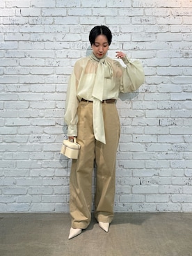 「Whim Gazette（ウィムガゼット）のアイテム」を使った、AZUMIさん（レディース・160cm）の夏コーディネート