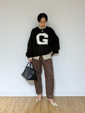 「THE PAUSE（ザ ポーズ）の【THE PAUSE】コインネックレス（ネックレス）」を使った、AZUMIさん（レディース・160cm）の秋コーディネート