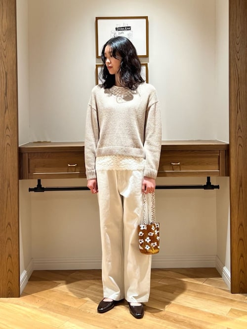 Steven Alan＞コットン シルク Vネック ニット（ニット/セーター