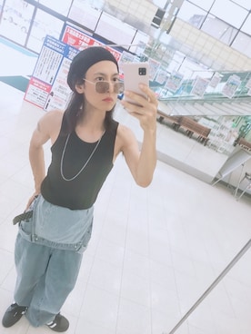 「アイテム（ハンチング/ベレー帽）」を使った、Aki さん（メンズ・171cm）の夏コーディネート