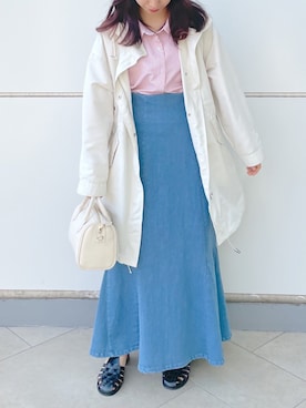 「アイテム（ミリタリージャケット）」を使った、咲栄さん（レディース・155cm・20代）の冬コーディネート