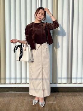 「ブラウンコーデ」｜「アイテム（カーディガン/ボレロ）」を使った、おしらさん（レディース・160cm）の夏コーディネート