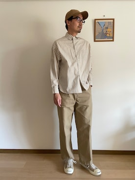 「Right-on（ライトオン）のアイテム（帽子）」を使った、tsutttsuさん（メンズ・182cm）の春コーディネート