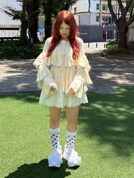 「コットンレース」｜CandyStripper_renkaさん（レディース・156cm）の夏コーディネート