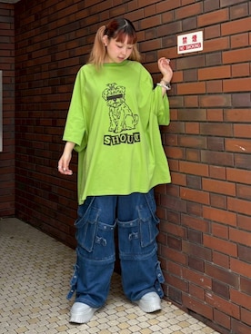 「ラグランTシャツ」｜CandyStripper_renkaさん（レディース・156cm）の夏コーディネート