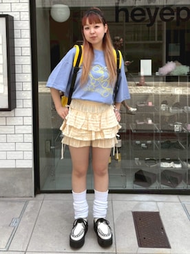 「アイテム（バックパック/リュック）」を使った、CandyStripper_renkaさん（レディース・156cm）の夏コーディネート