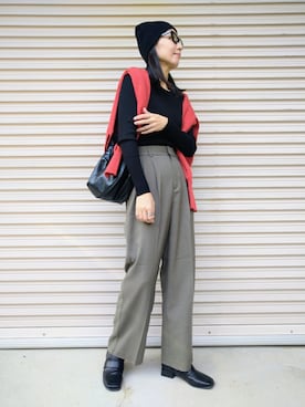 「PAGEBOY（ページボーイ）のビスチェライクレイヤードプルオーバー（ニット/セーター）」を使った、kさん（レディース・165cm）の秋コーディネート