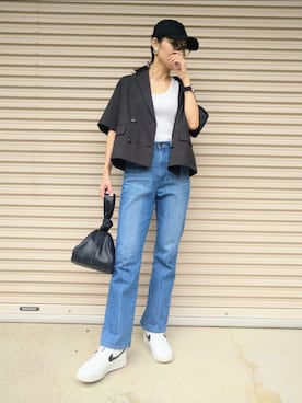 「キャップ×メガネ」｜kさん（レディース・165cm）の秋コーディネート