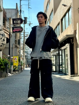 「DANKE SCHON（ダンケシェーン）のアイテム（MA-1）」を使った、Ryunosuke Ikedaさん（メンズ・173cm）の秋コーディネート
