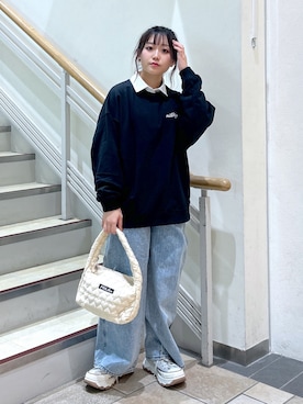 「重ね着ベストシーズン」｜「アイテム（ハンドバッグ）」を使った、レイナさん（レディース・154cm）の冬コーディネート