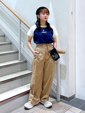 「WEARyouthコーデ」｜「アイテム（ハンチング/ベレー帽）」を使った、レイナさん（レディース・154cm）の夏コーディネート