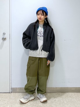 「MILKFED.」｜「アイテム（ブルゾン）」を使った、レイナさん（レディース・154cm）の秋コーディネート