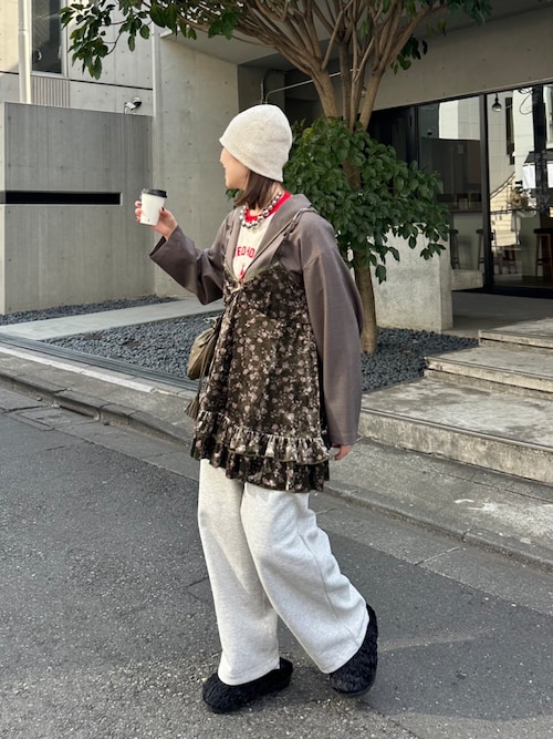 ベロアフラワーキャミチュニックワンピース（チュニック