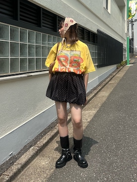 「CIAOPANIC（チャオパニック）の【WEB限定】ドットバルーンミニスカート（スカート）」を使った、oairidaoさん（レディース・166cm・20代）の夏コーディネート