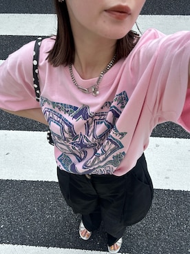 「CIAOPANIC（チャオパニック）の【BUGLE BOY/ビューグル ボーイ】アソートプリントTシャツ（Tシャツ/カットソー）」を使った、oairidaoさん（レディース・166cm）の夏コーディネート