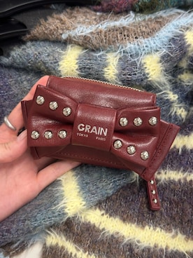 「GRAIN（グレイン）の【GRAIN/グレイン】3つ折りスタッズリボンウォレット（財布、レッド系）」を使った、oairidaoさん（レディース・166cm）の夏コーディネート
