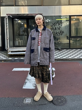 「アイテム（デニムジャケット）」を使った、oairidaoさん（レディース・166cm）の冬コーディネート