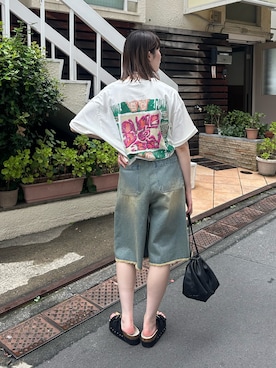 「CIAOPANIC（チャオパニック）の【BUGLE BOY/ビューグル ボーイ】アソートプリントTシャツ（Tシャツ/カットソー）」を使った、oairidaoさん（レディース・166cm）の夏コーディネート