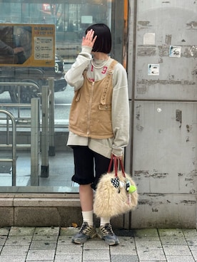 「アイテム（オールインワン・サロペット）」を使った、oairidaoさん（レディース・166cm・20代）の秋コーディネート